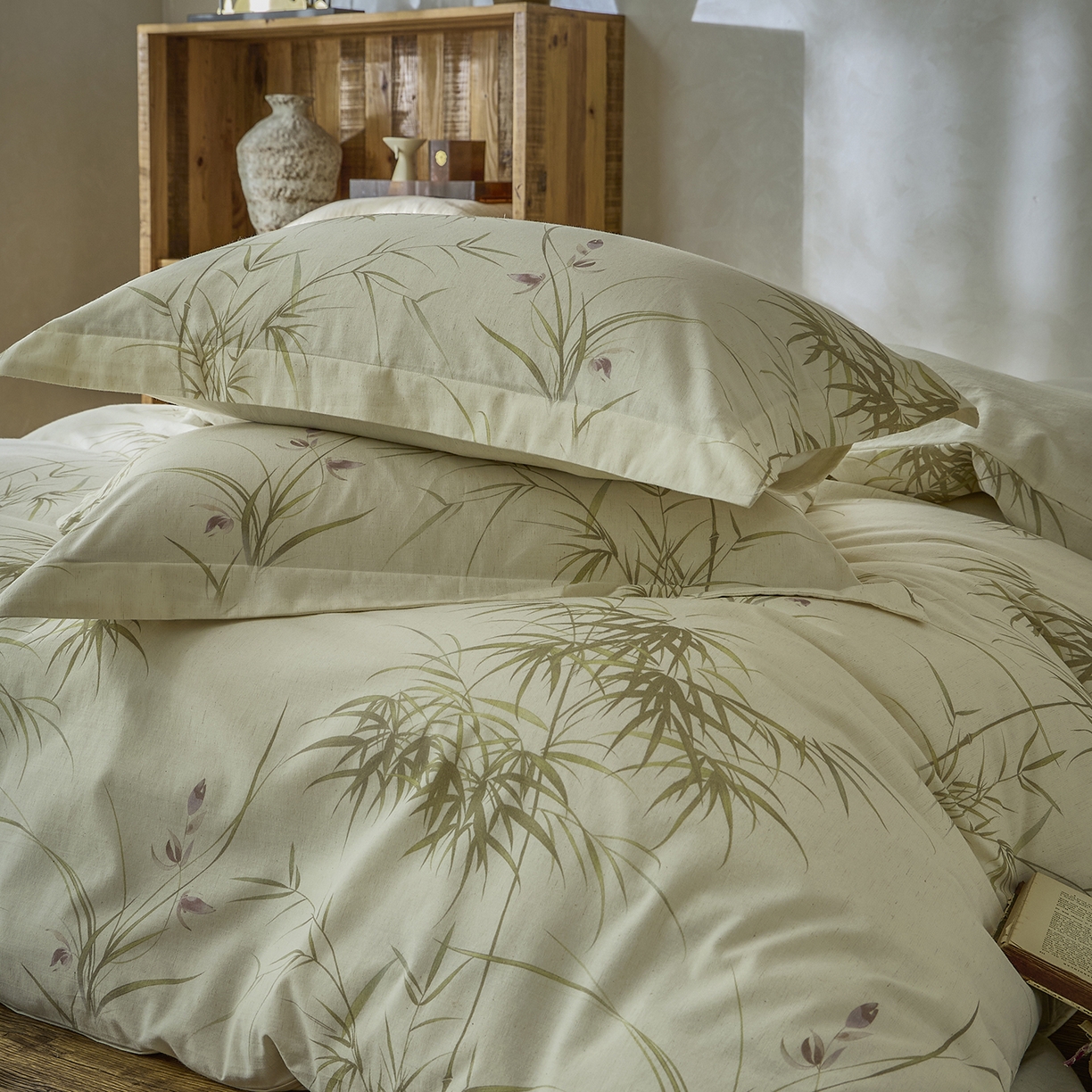 91家纺网 家纺一手货源 找家纺 安莱生活 2025新款全棉纯棉印花棉麻四件套 江南竹-米