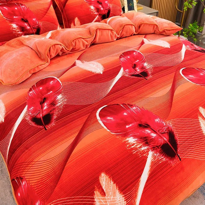 91家纺网 家纺一手货源 找家纺 梦宴 2025新款冬季牛奶绒加厚保暖床裙款法兰绒珊瑚绒四件套床上用品 点亮生活