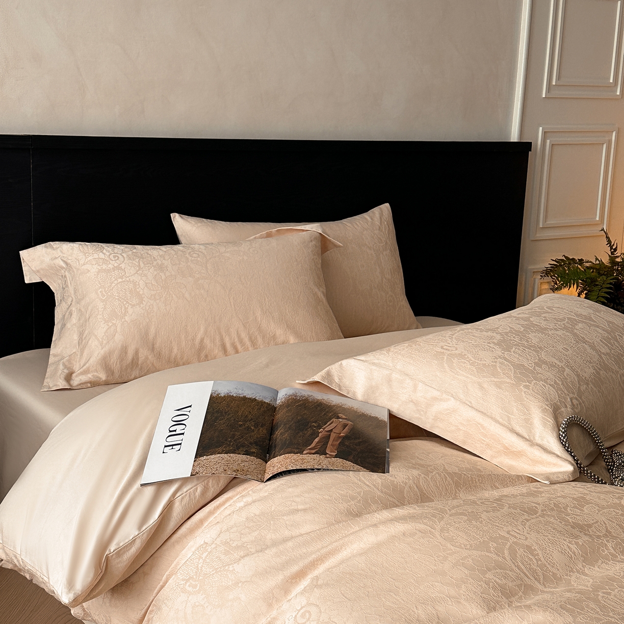 91家纺网 家纺一手货源 找家纺 （总）安莱生活 2025新款60s全棉纯棉简约浮雕四件套