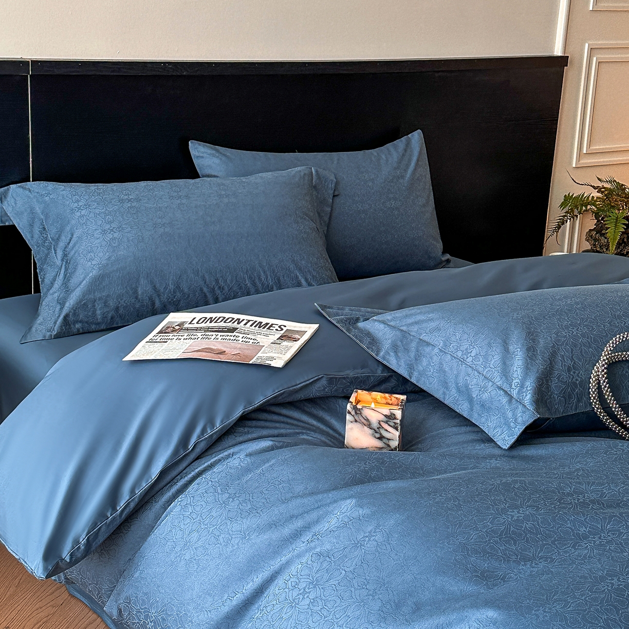 91家纺网 家纺一手货源 找家纺 （总）安莱生活 2025新款60s全棉纯棉简约浮雕四件套