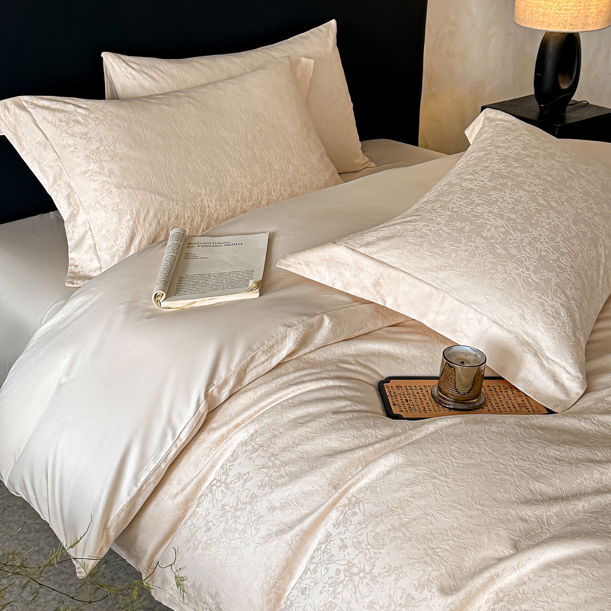 91家纺网 家纺一手货源 找家纺 （总）安莱生活 2025新款60s全棉纯棉简约浮雕四件套