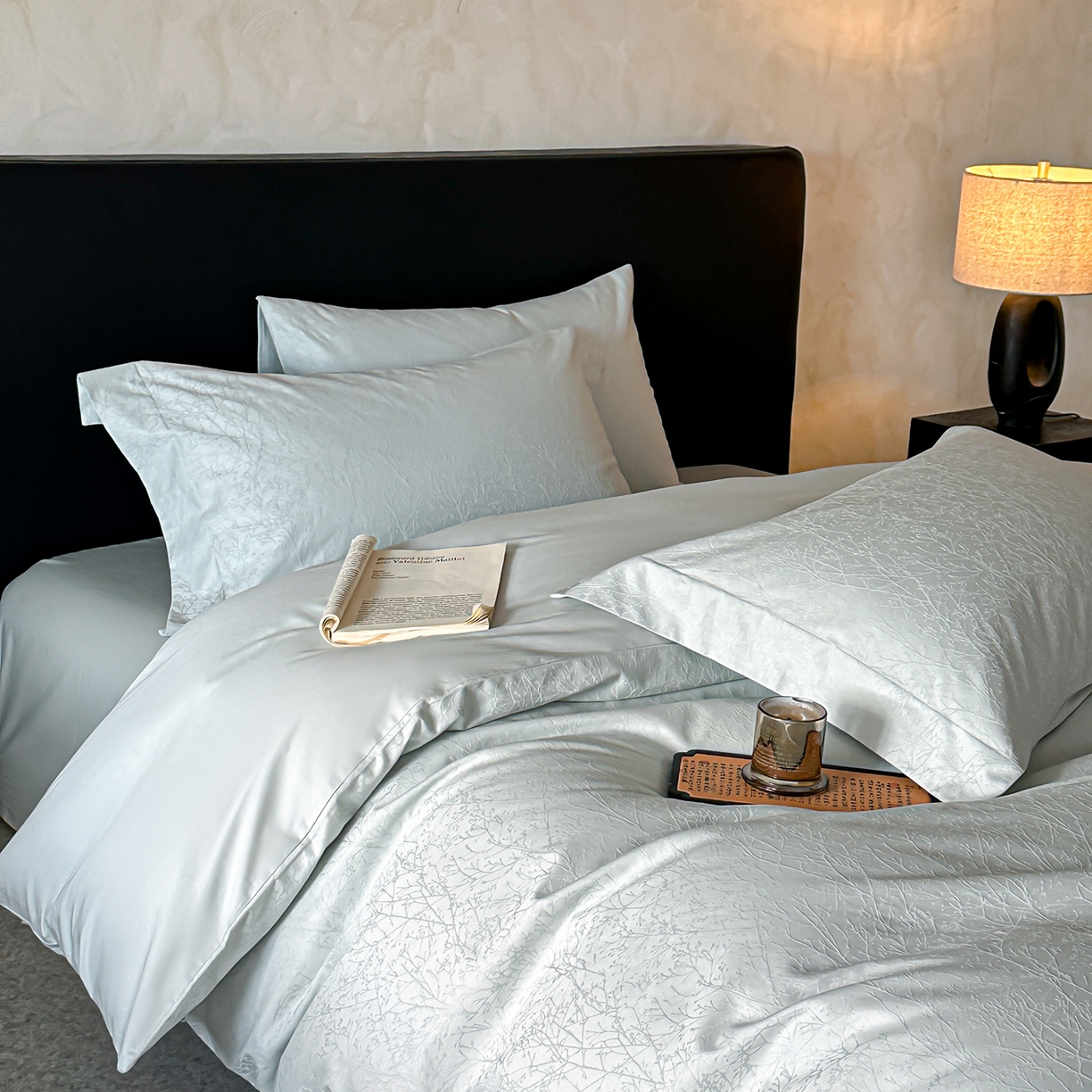 91家纺网 家纺一手货源 找家纺 （总）安莱生活 2025新款60s全棉纯棉简约浮雕四件套