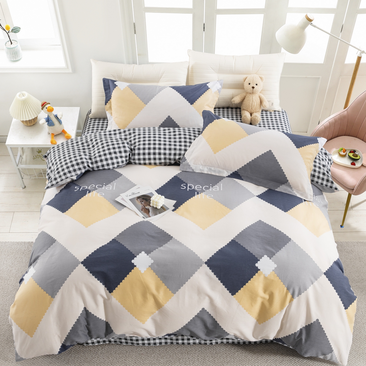 91家纺网 家纺一手货源 找家纺 （总）鲁爱家纺供货 全棉斜纹印花四件套