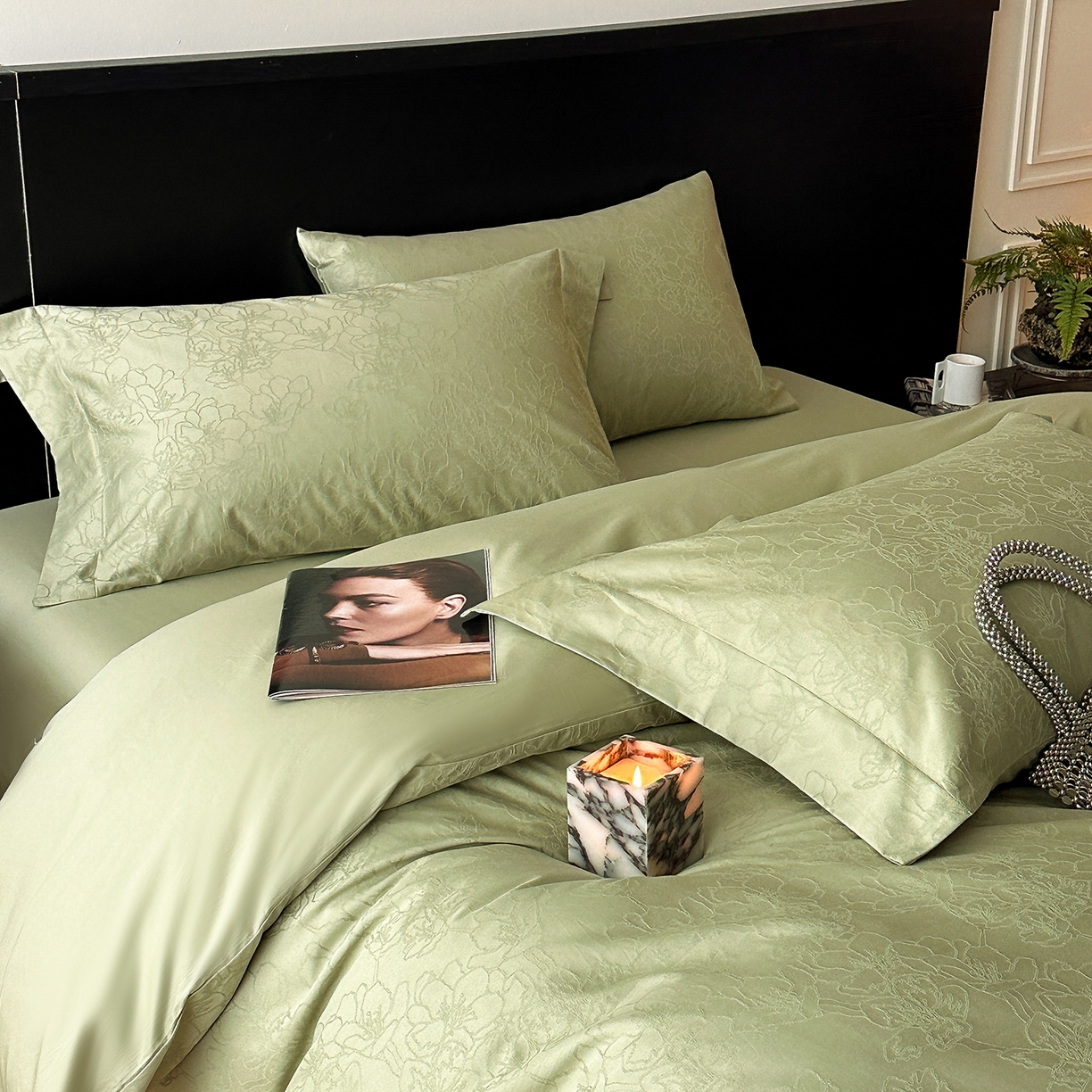 91家纺网 家纺一手货源 找家纺 （总）安莱生活 2025新款60s全棉纯棉简约浮雕四件套