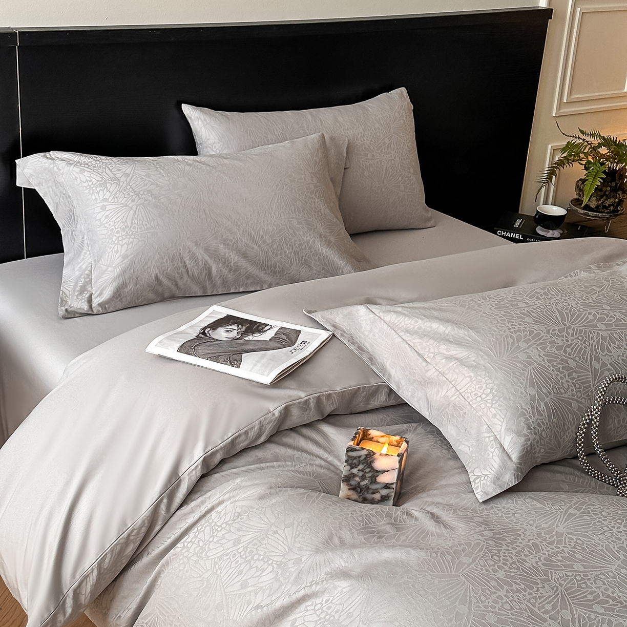 91家纺网 家纺一手货源 找家纺 （总）安莱生活 2025新款60s全棉纯棉简约浮雕四件套