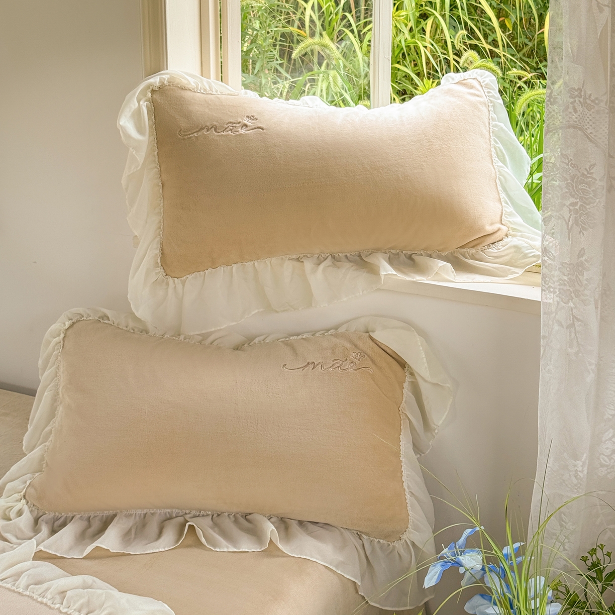 91家纺网 家纺一手货源 找家纺 慕克斯家纺 2025新款牛奶绒韩版贴布绣四件套 遇见系列 遇见-驼