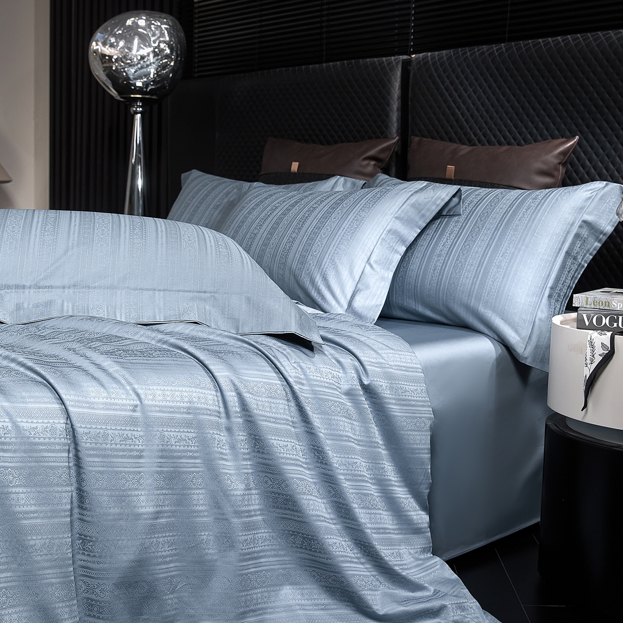 91家纺网 家纺一手货源 找家纺 安莱生活 新款100s全棉纯棉银丝简约四件套系列 非凡084