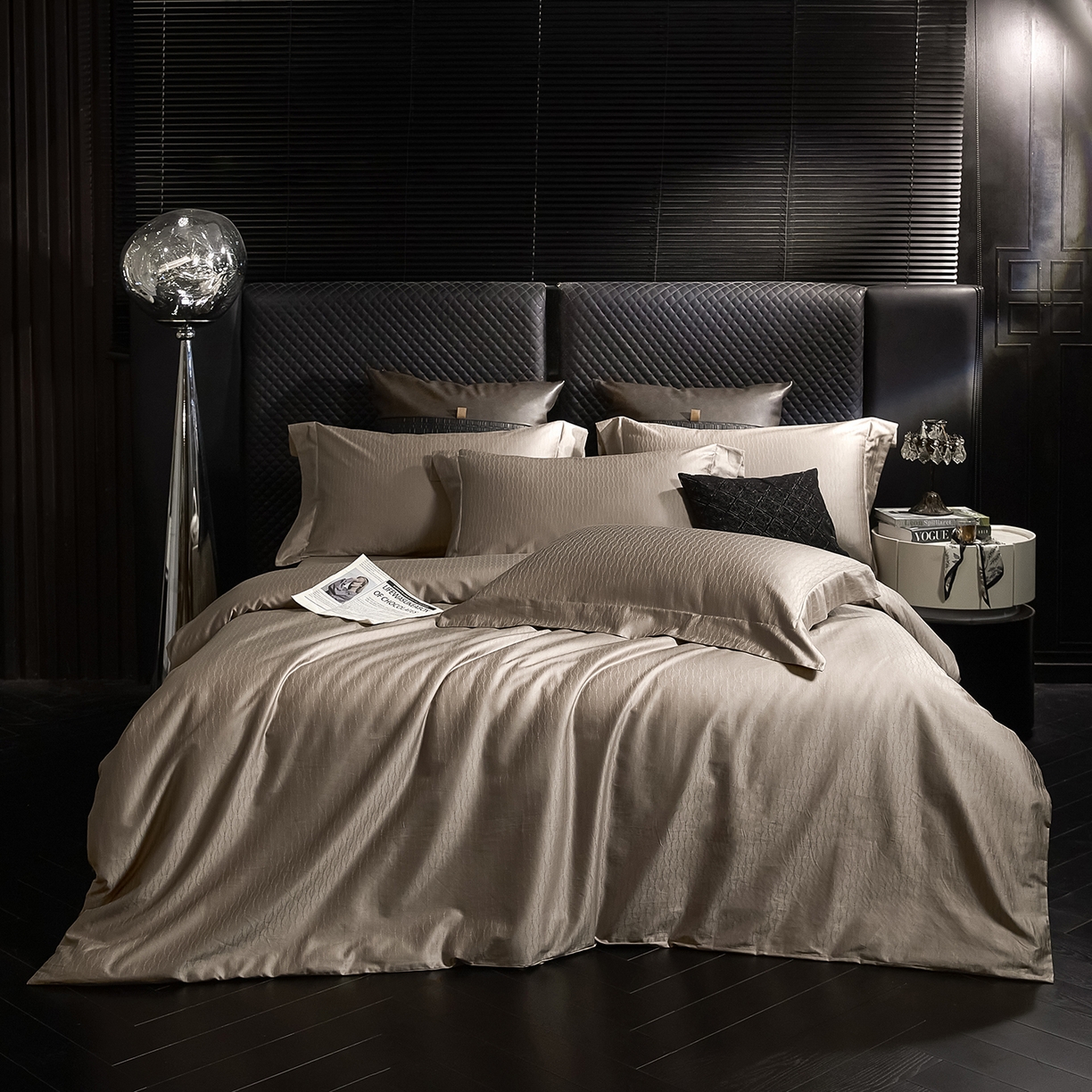 91家纺网 家纺一手货源 找家纺 安莱生活 新款100s全棉纯棉银丝简约四件套系列 光艺066