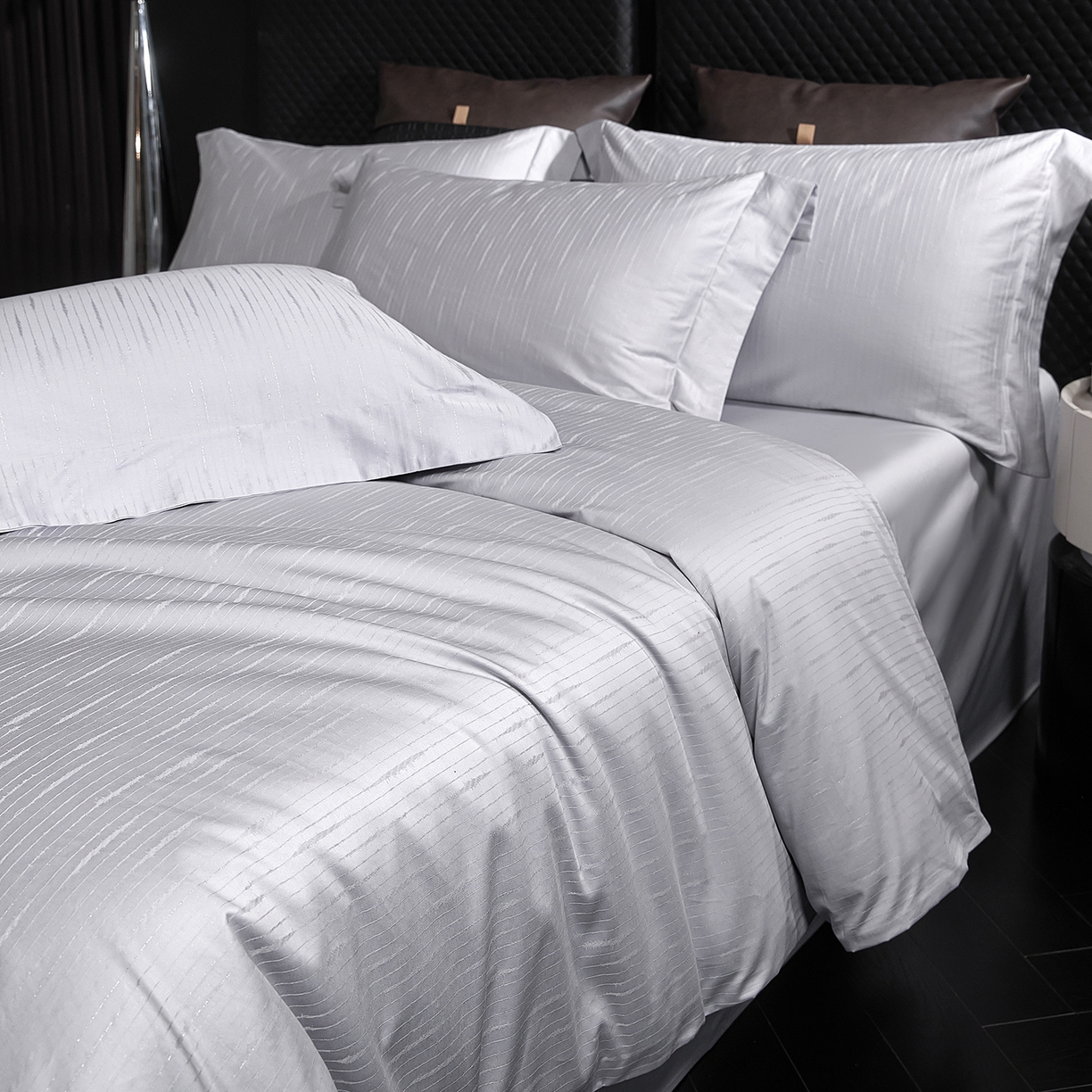 91家纺网 家纺一手货源 找家纺 安莱生活 新款100s全棉纯棉银丝简约四件套系列 简一099