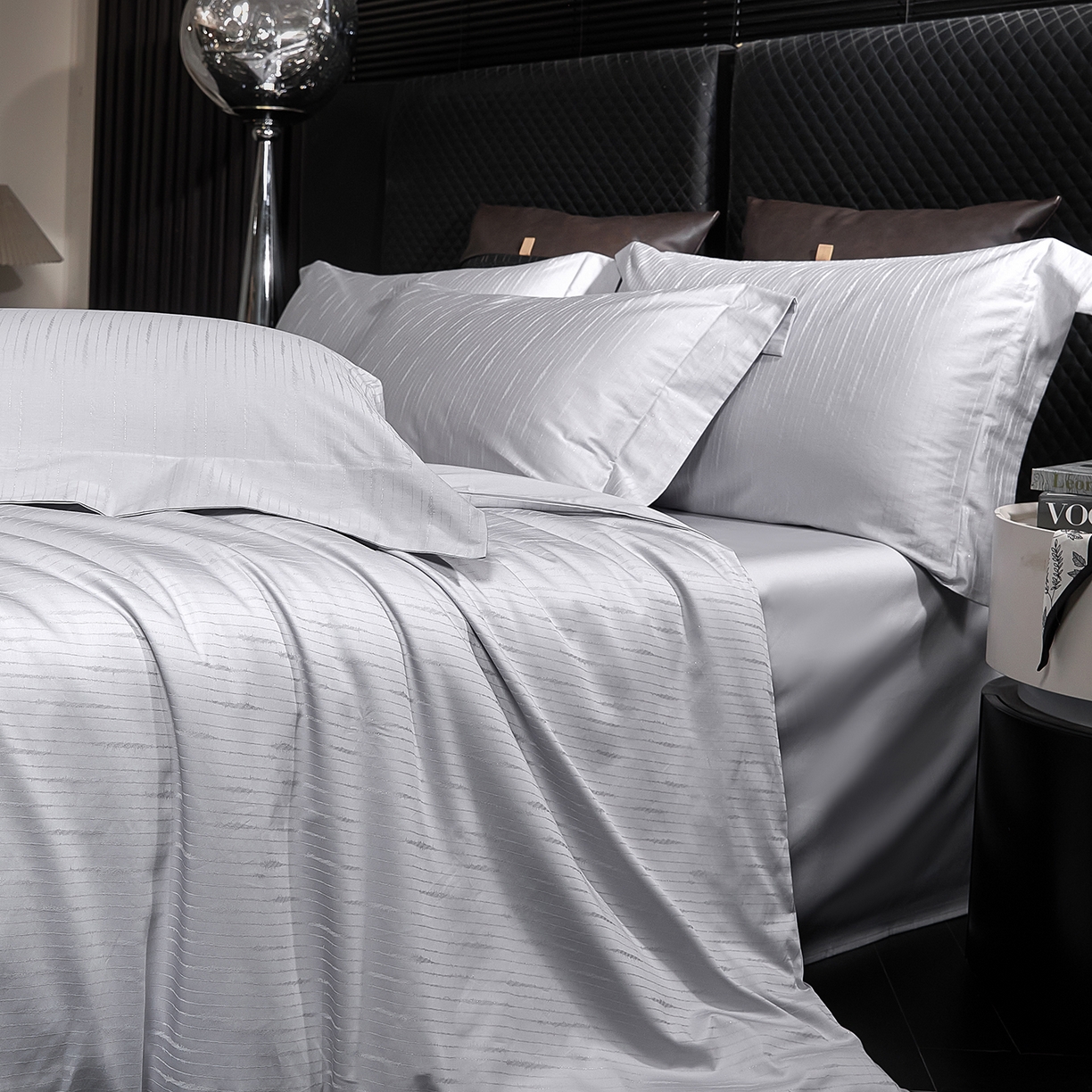 91家纺网 家纺一手货源 找家纺 安莱生活 新款100s全棉纯棉银丝简约四件套系列 简一099