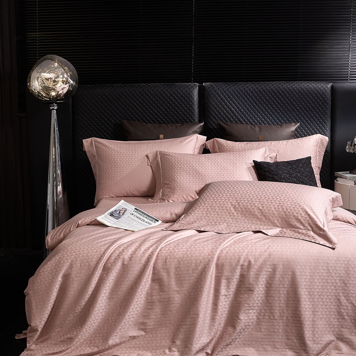 91家纺网 家纺一手货源 找家纺 安莱生活 新款100s全棉纯棉银丝简约四件套系列 镜莱105