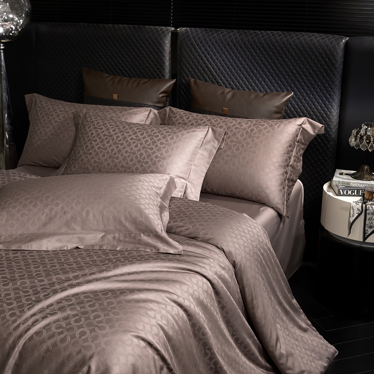 91家纺网 家纺一手货源 找家纺 安莱生活 新款100s全棉纯棉银丝简约四件套系列 麦图089