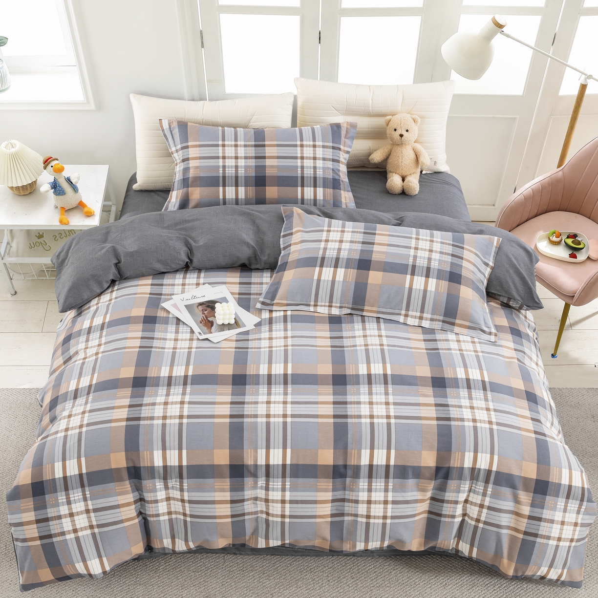 鲁爱家纺供货 全棉斜纹印花四件套 巴黎之约