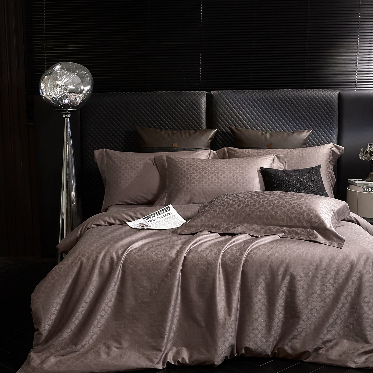 91家纺网 家纺一手货源 找家纺 安莱生活 新款100s全棉纯棉银丝简约四件套系列 麦图089