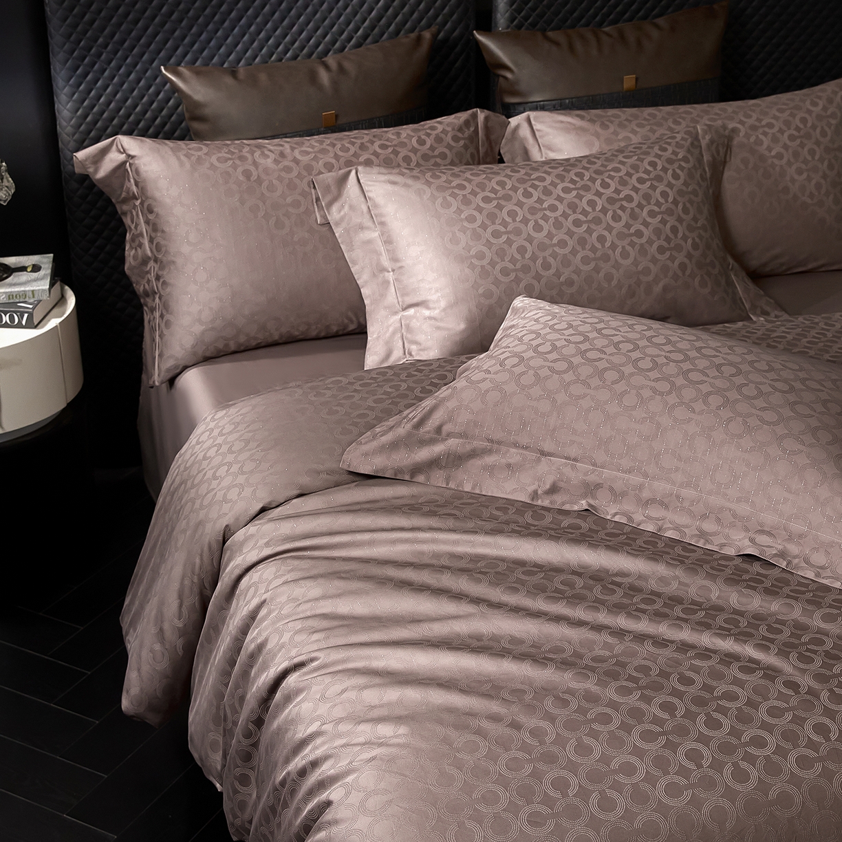 91家纺网 家纺一手货源 找家纺 安莱生活 新款100s全棉纯棉银丝简约四件套系列 麦图089