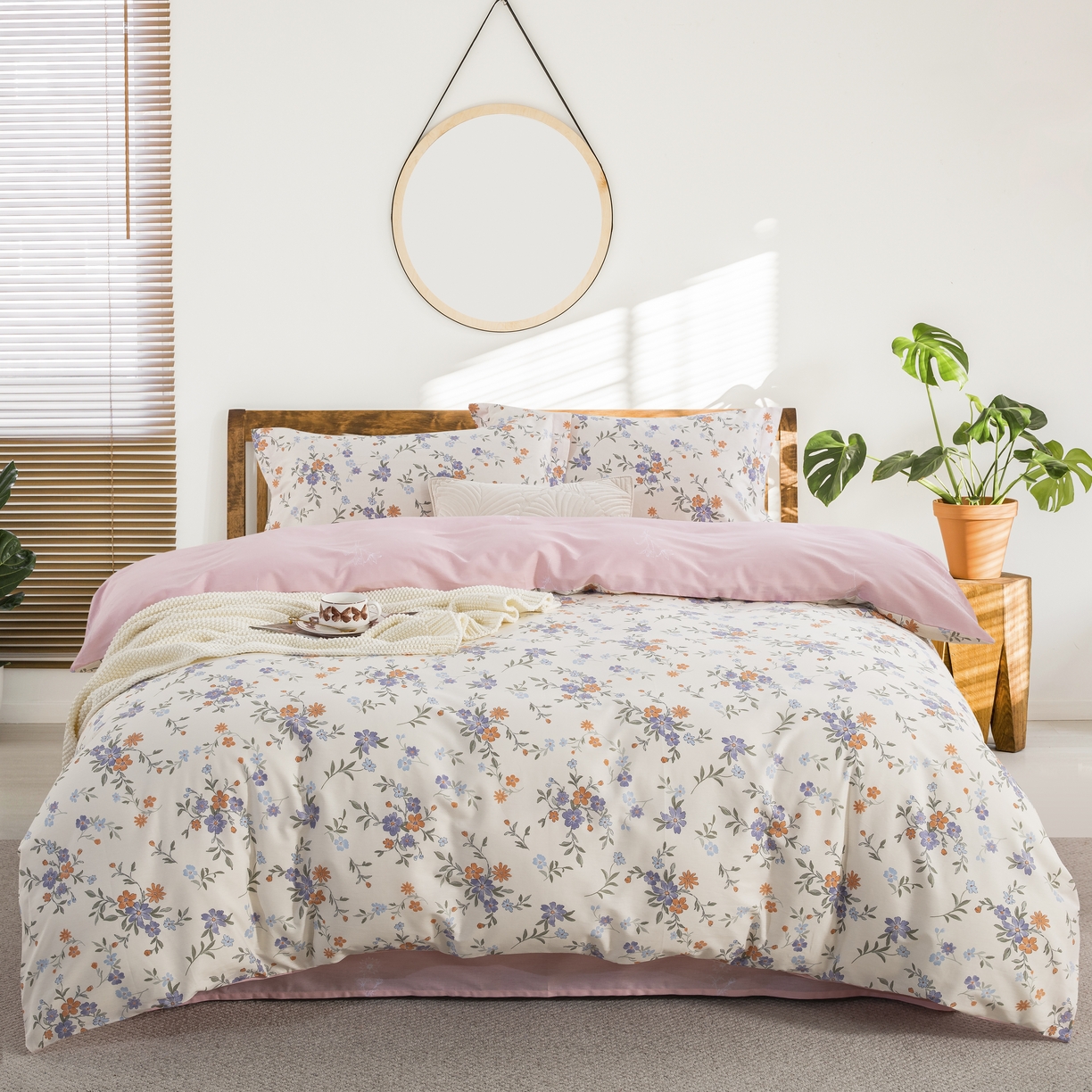 鲁爱家纺供货 全棉斜纹印花四件套 春晓