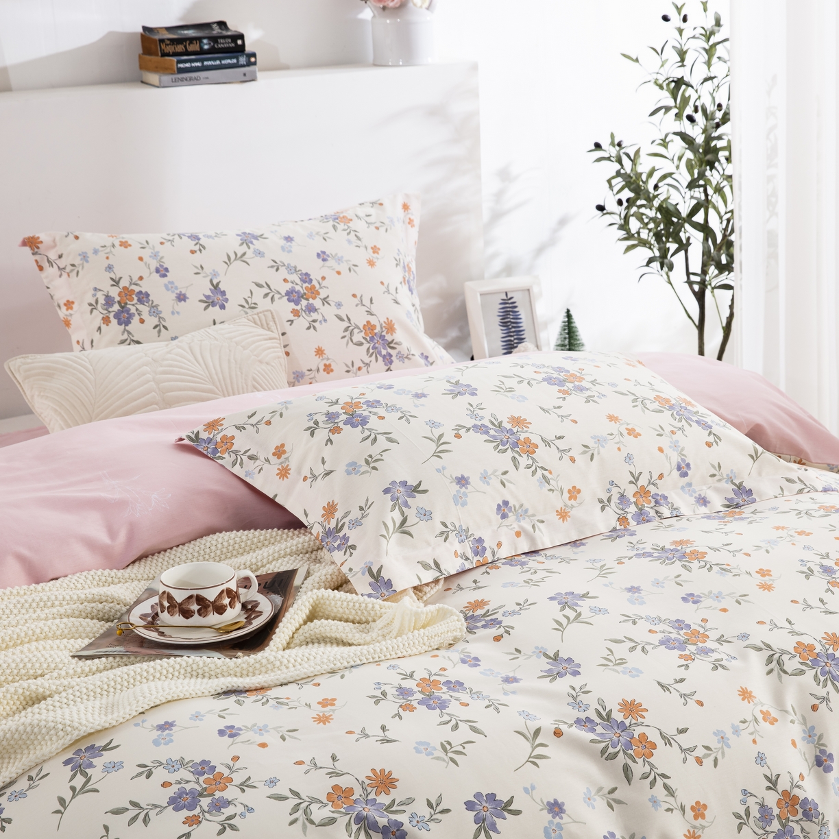 91家纺网 家纺一手货源 找家纺 鲁爱家纺供货 全棉斜纹印花四件套 春晓