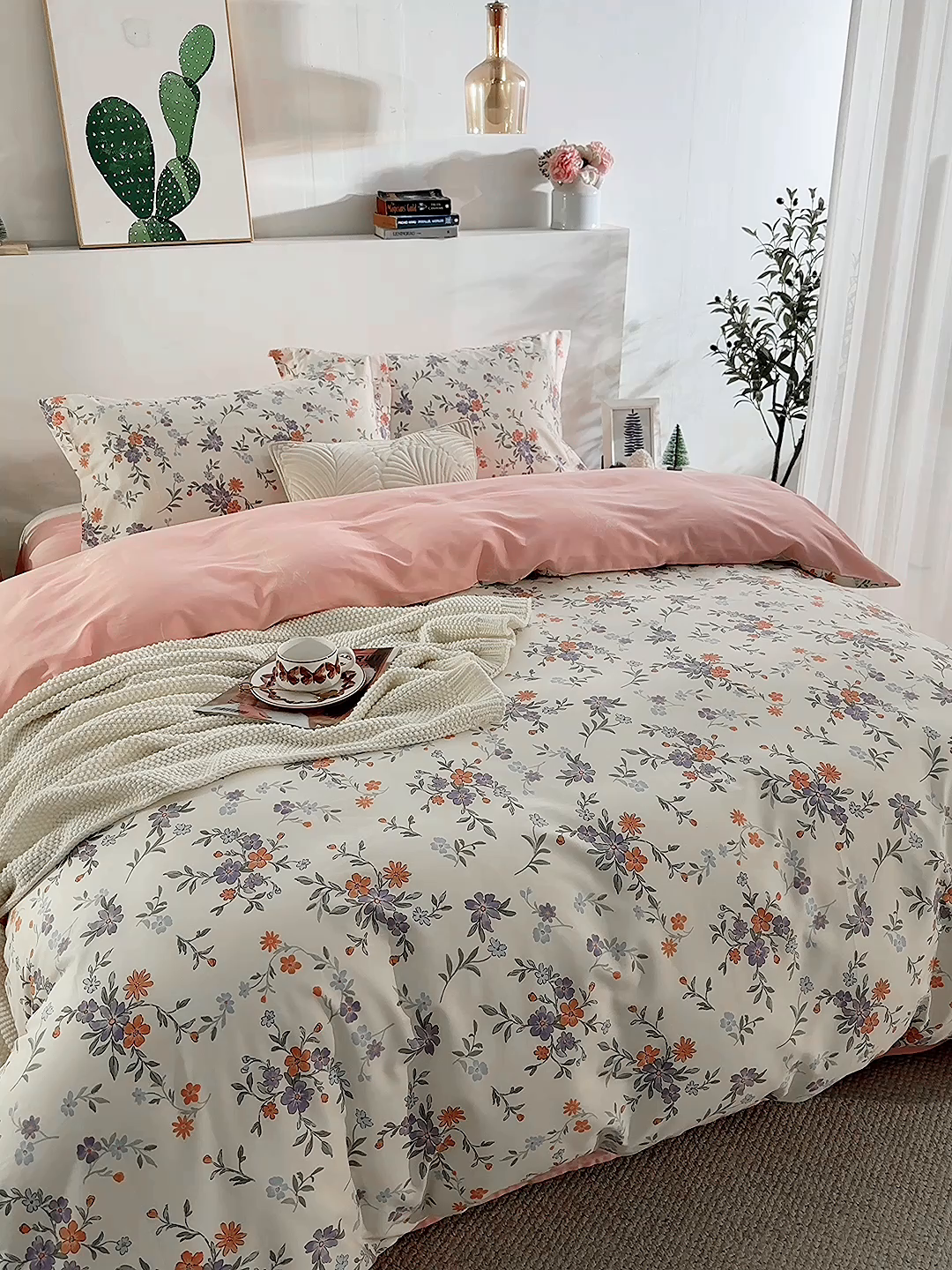 91家纺网 家纺一手货源 找家纺 鲁爱家纺供货 全棉斜纹印花四件套 春晓