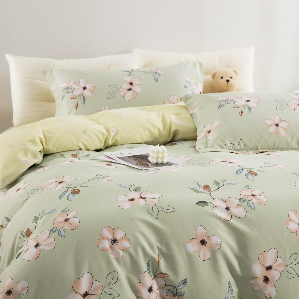 91家纺网 家纺一手货源 找家纺 鲁爱家纺供货 全棉斜纹印花四件套 花梦初醒