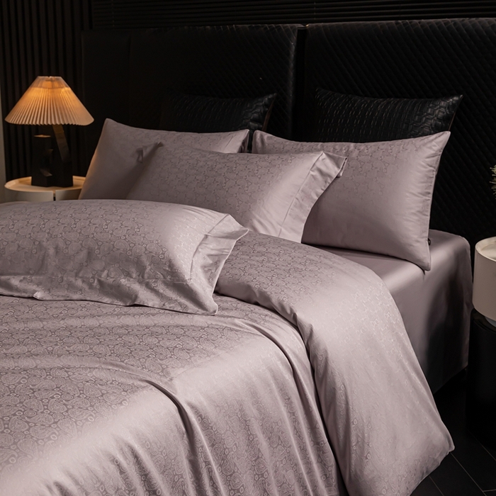 91家纺网 家纺一手货源 找家纺 安莱生活 新款100s全棉纯棉银丝简约四件套系列 佩斯利051