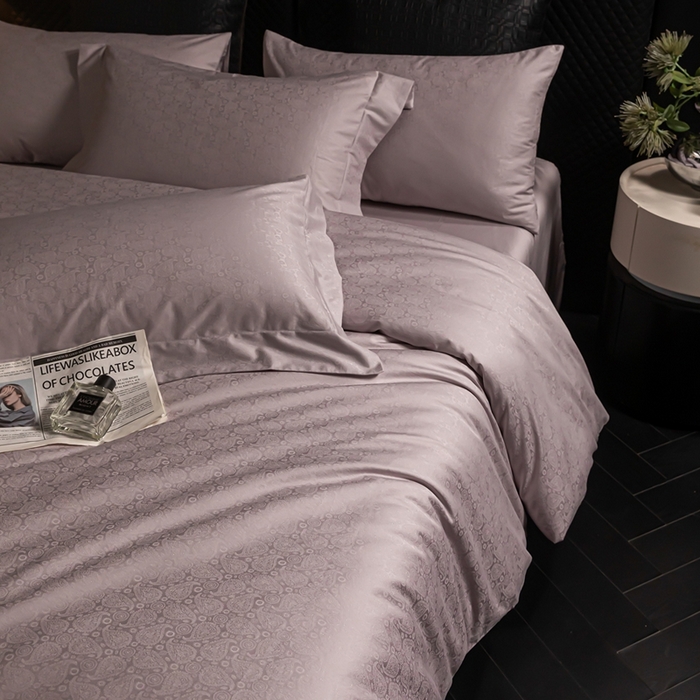 91家纺网 家纺一手货源 找家纺 安莱生活 新款100s全棉纯棉银丝简约四件套系列 佩斯利051