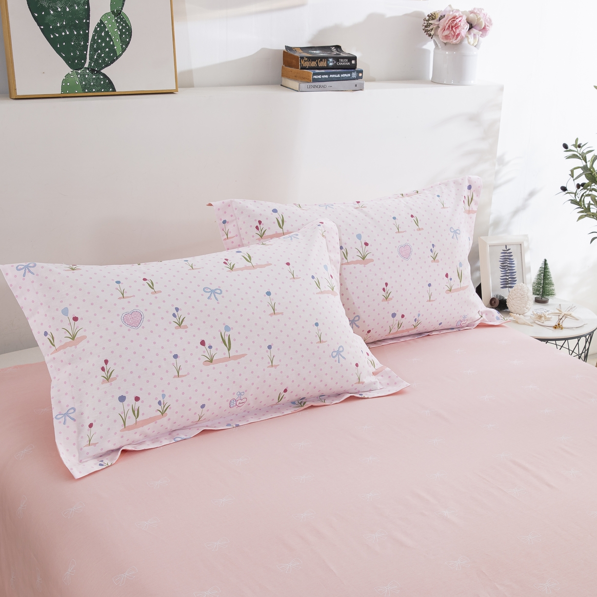 91家纺网 家纺一手货源 找家纺 鲁爱家纺供货 全棉斜纹印花四件套 花香晨语