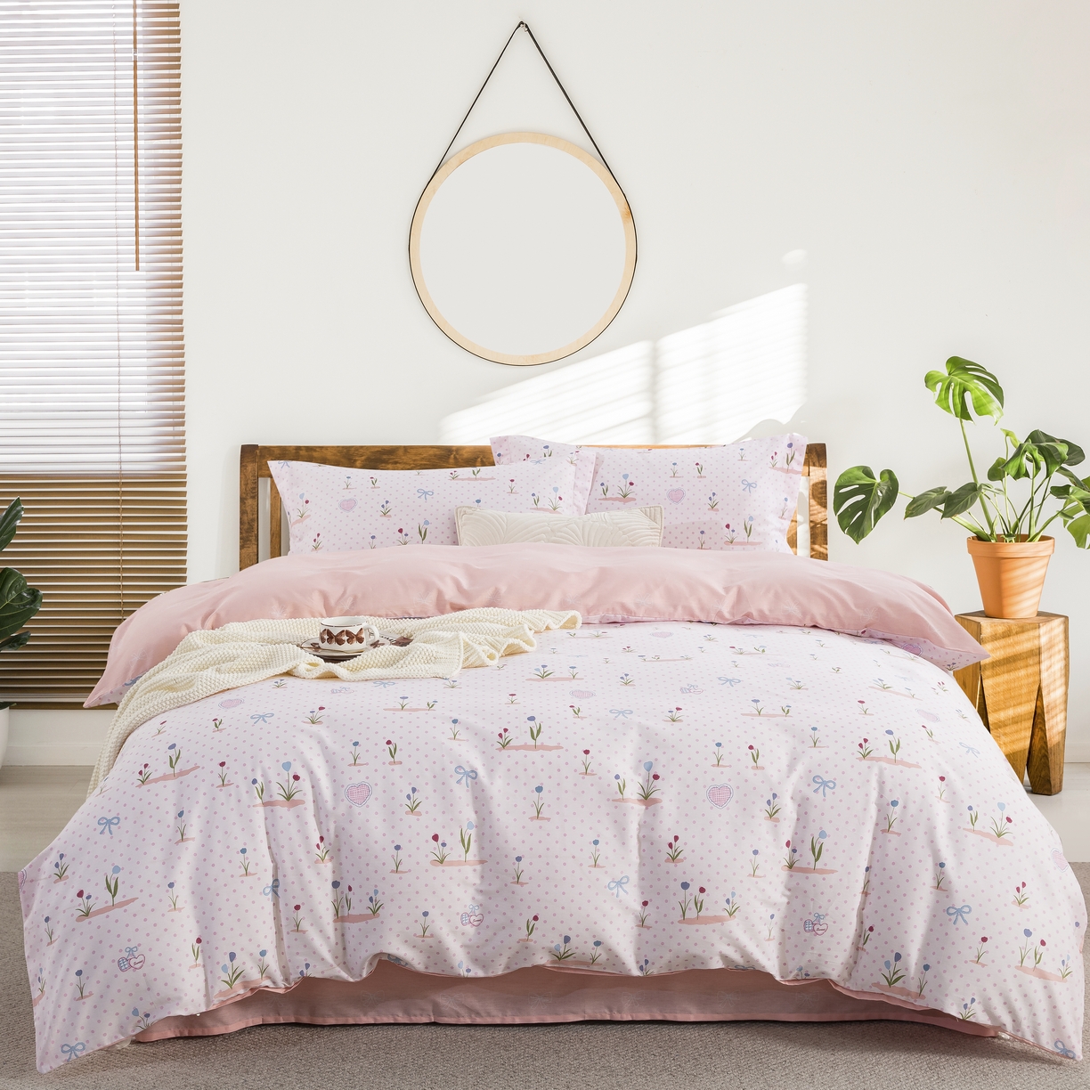 鲁爱家纺供货 全棉斜纹印花四件套 花香晨语