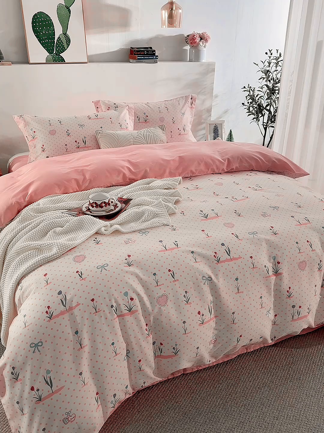 91家纺网 家纺一手货源 找家纺 鲁爱家纺供货 全棉斜纹印花四件套 花香晨语