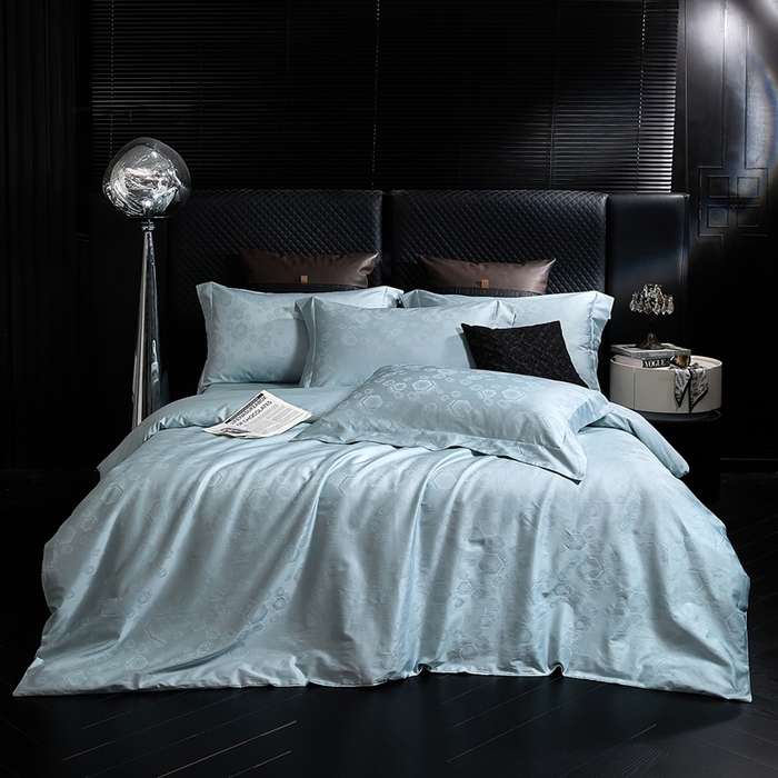 91家纺网 家纺一手货源 找家纺 安莱生活 新款100s全棉纯棉银丝简约四件套系列 五度空间001