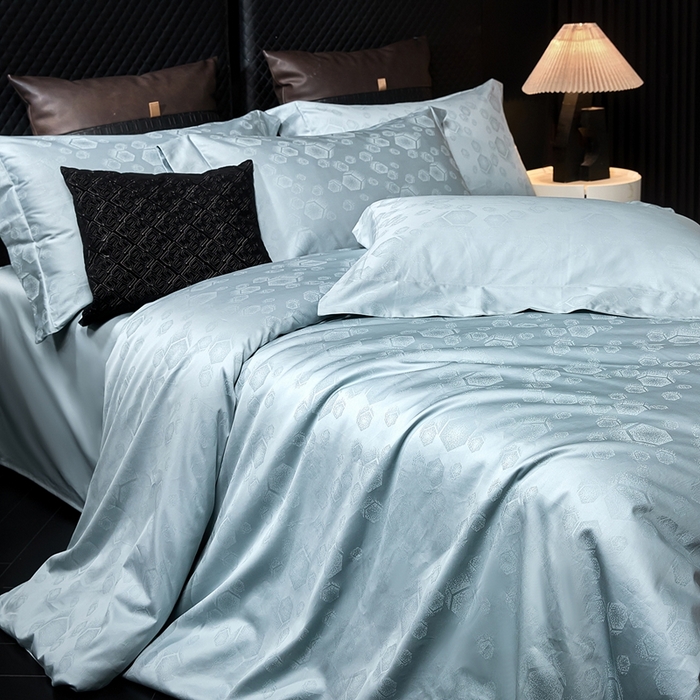 91家纺网 家纺一手货源 找家纺 安莱生活 新款100s全棉纯棉银丝简约四件套系列 五度空间001