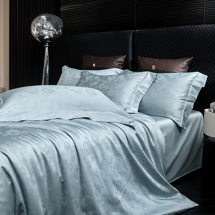 91家纺网 家纺一手货源 找家纺 安莱生活 新款100s全棉纯棉银丝简约四件套系列 五度空间001