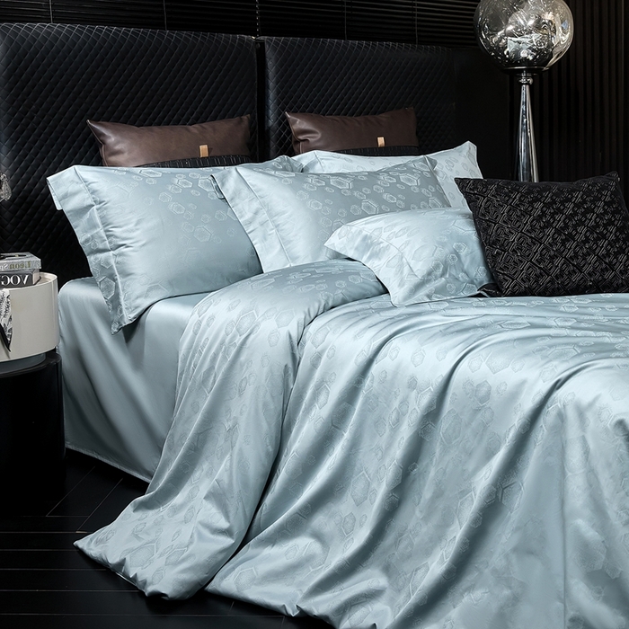 91家纺网 家纺一手货源 找家纺 安莱生活 新款100s全棉纯棉银丝简约四件套系列 五度空间001