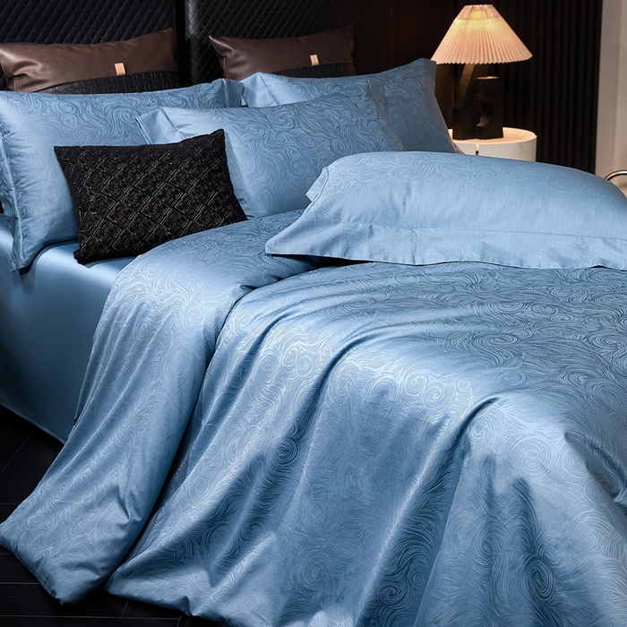 91家纺网 家纺一手货源 找家纺 安莱生活 新款100s全棉纯棉银丝简约四件套系列 星空003