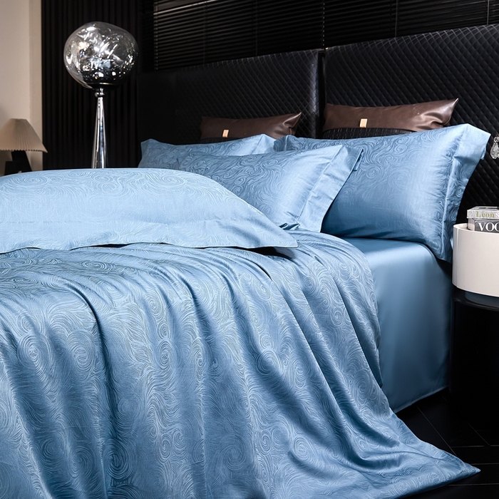 91家纺网 家纺一手货源 找家纺 安莱生活 新款100s全棉纯棉银丝简约四件套系列 星空003