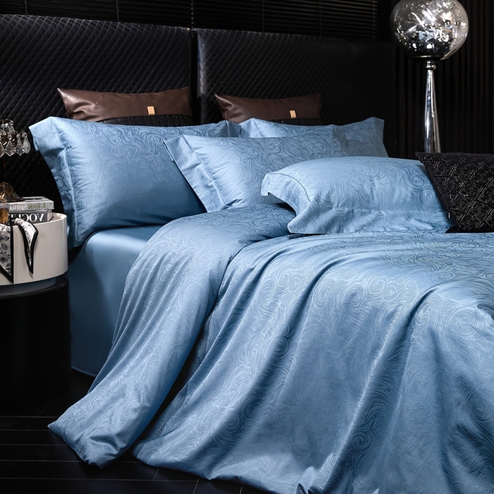 91家纺网 家纺一手货源 找家纺 安莱生活 新款100s全棉纯棉银丝简约四件套系列 星空003