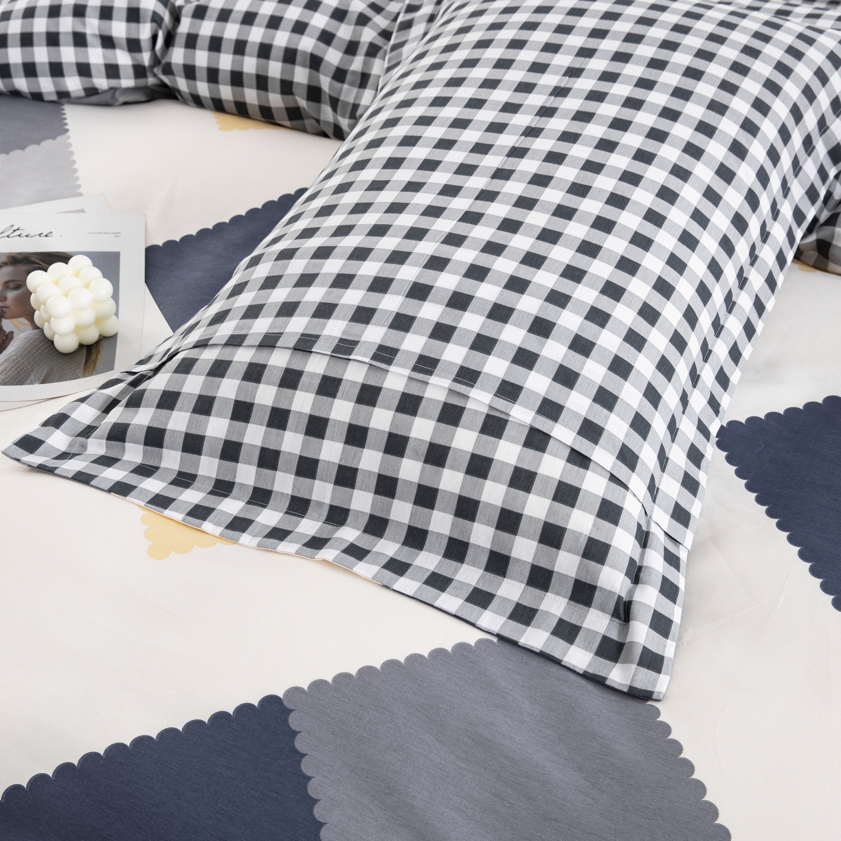 91家纺网 家纺一手货源 找家纺 鲁爱家纺供货 全棉斜纹印花四件套 简格