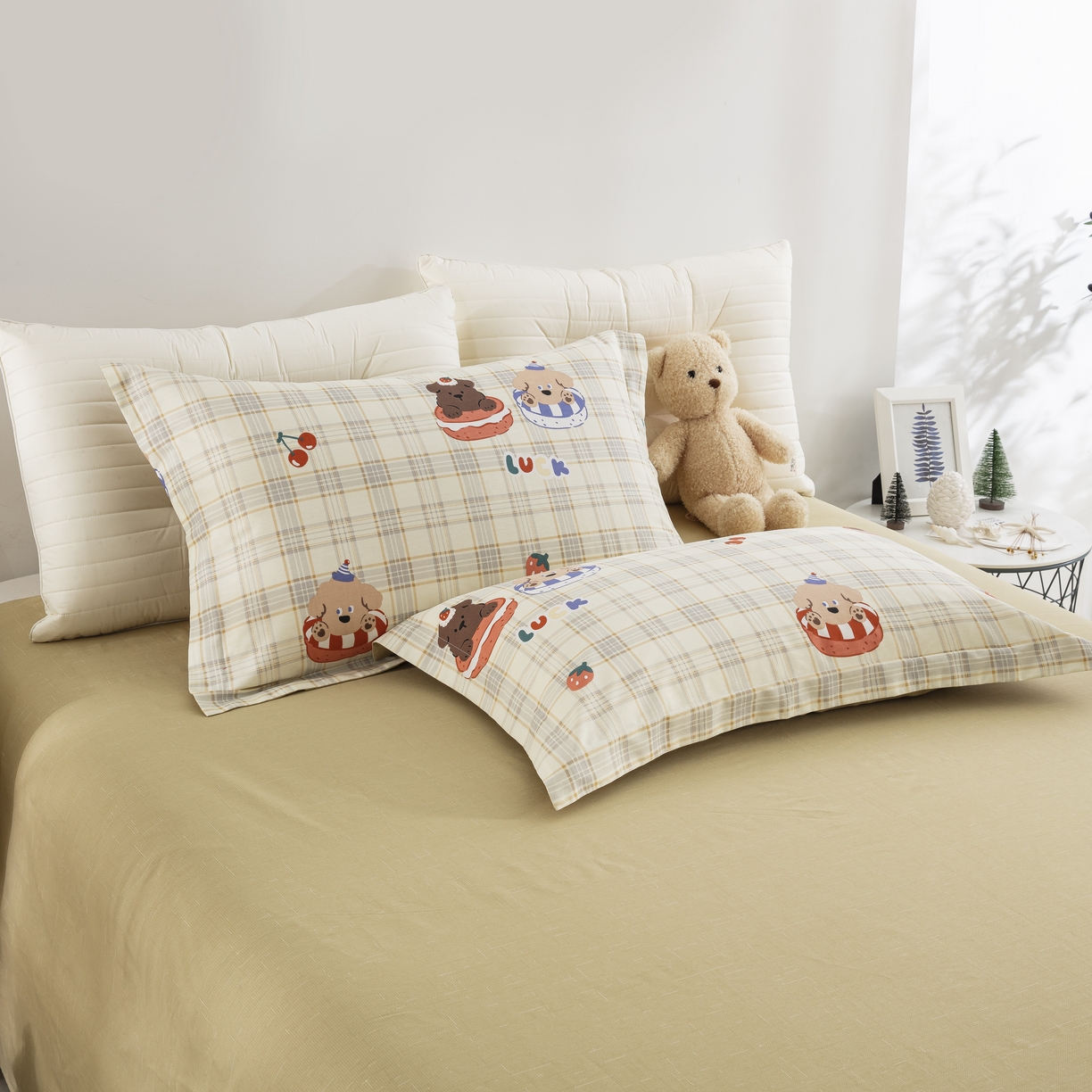 91家纺网 家纺一手货源 找家纺 鲁爱家纺供货 全棉斜纹印花四件套 可爱贝贝