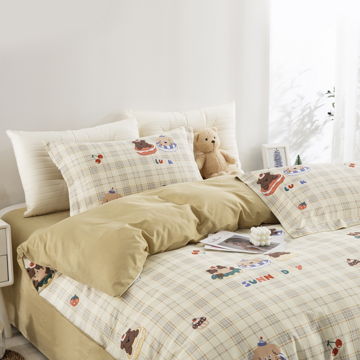 91家纺网 家纺一手货源 找家纺 鲁爱家纺供货 全棉斜纹印花四件套 可爱贝贝