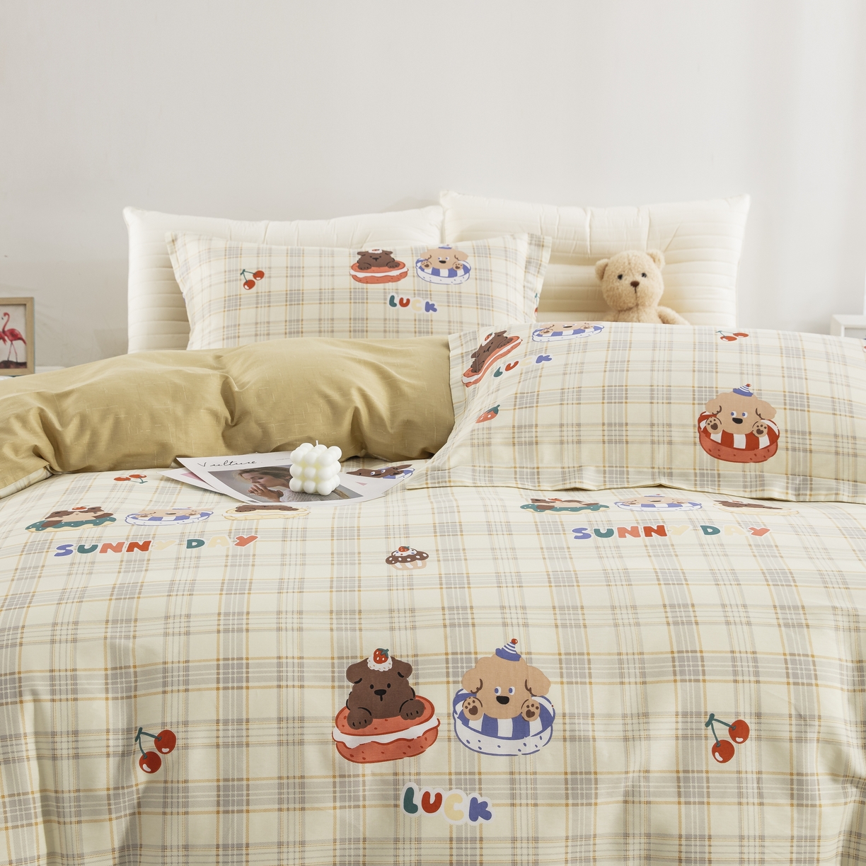 91家纺网 家纺一手货源 找家纺 鲁爱家纺供货 全棉斜纹印花四件套 可爱贝贝