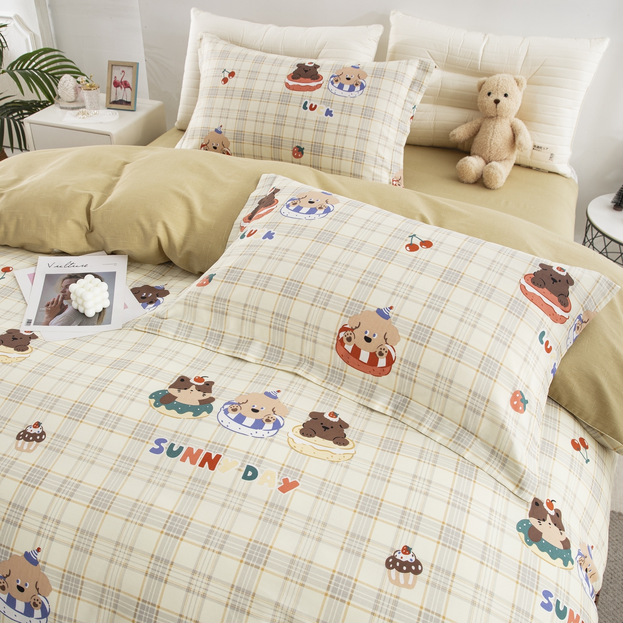 91家纺网 家纺一手货源 找家纺 鲁爱家纺供货 全棉斜纹印花四件套 可爱贝贝