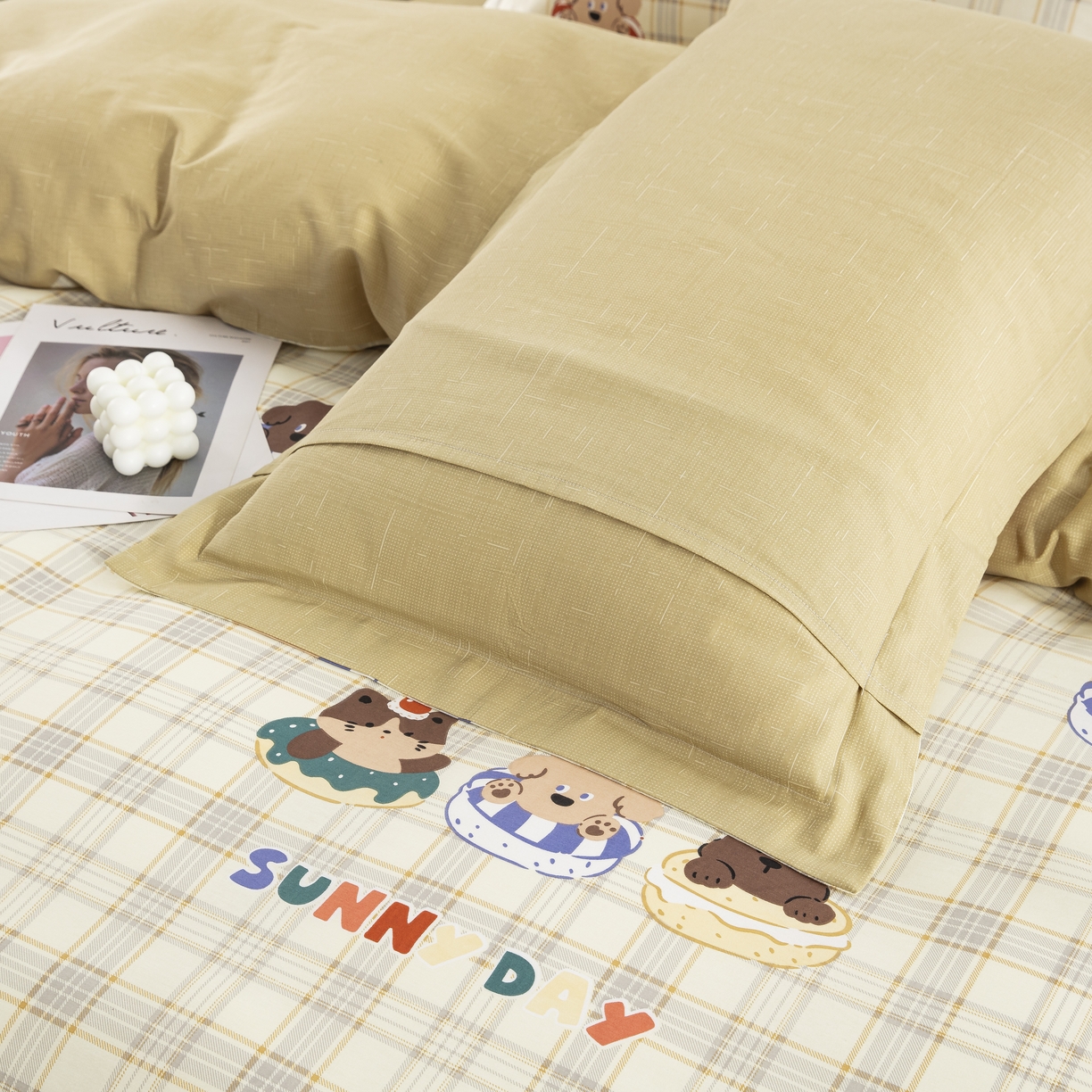 91家纺网 家纺一手货源 找家纺 鲁爱家纺供货 全棉斜纹印花四件套 可爱贝贝