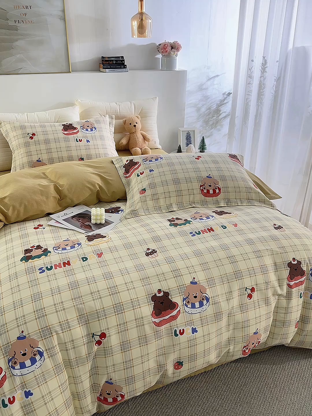 91家纺网 家纺一手货源 找家纺 鲁爱家纺供货 全棉斜纹印花四件套 可爱贝贝