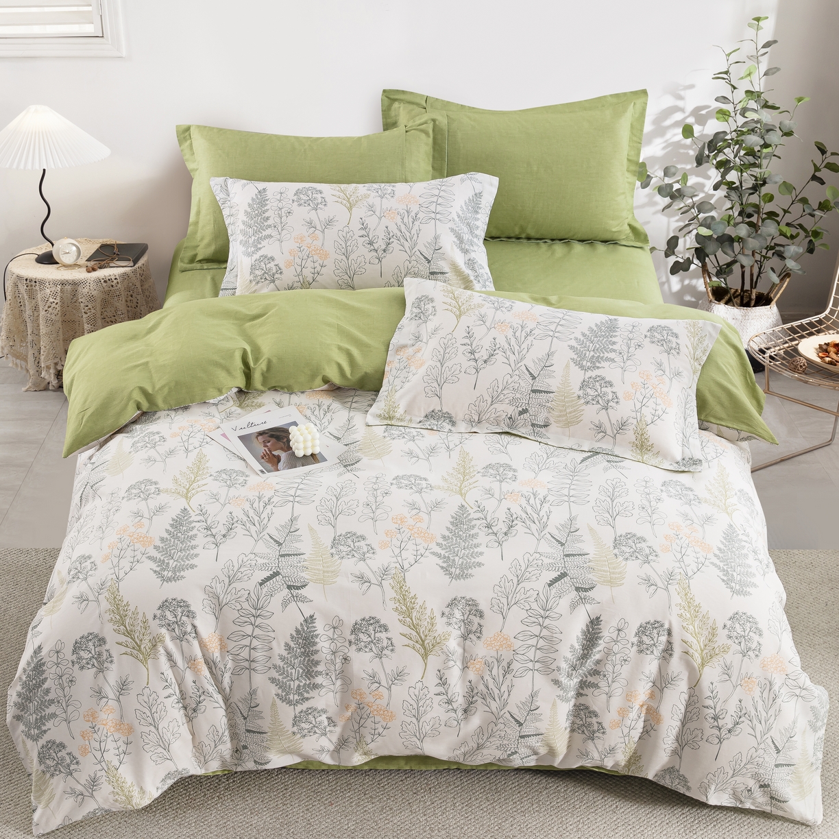 鲁爱家纺供货 全棉斜纹印花四件套 流年