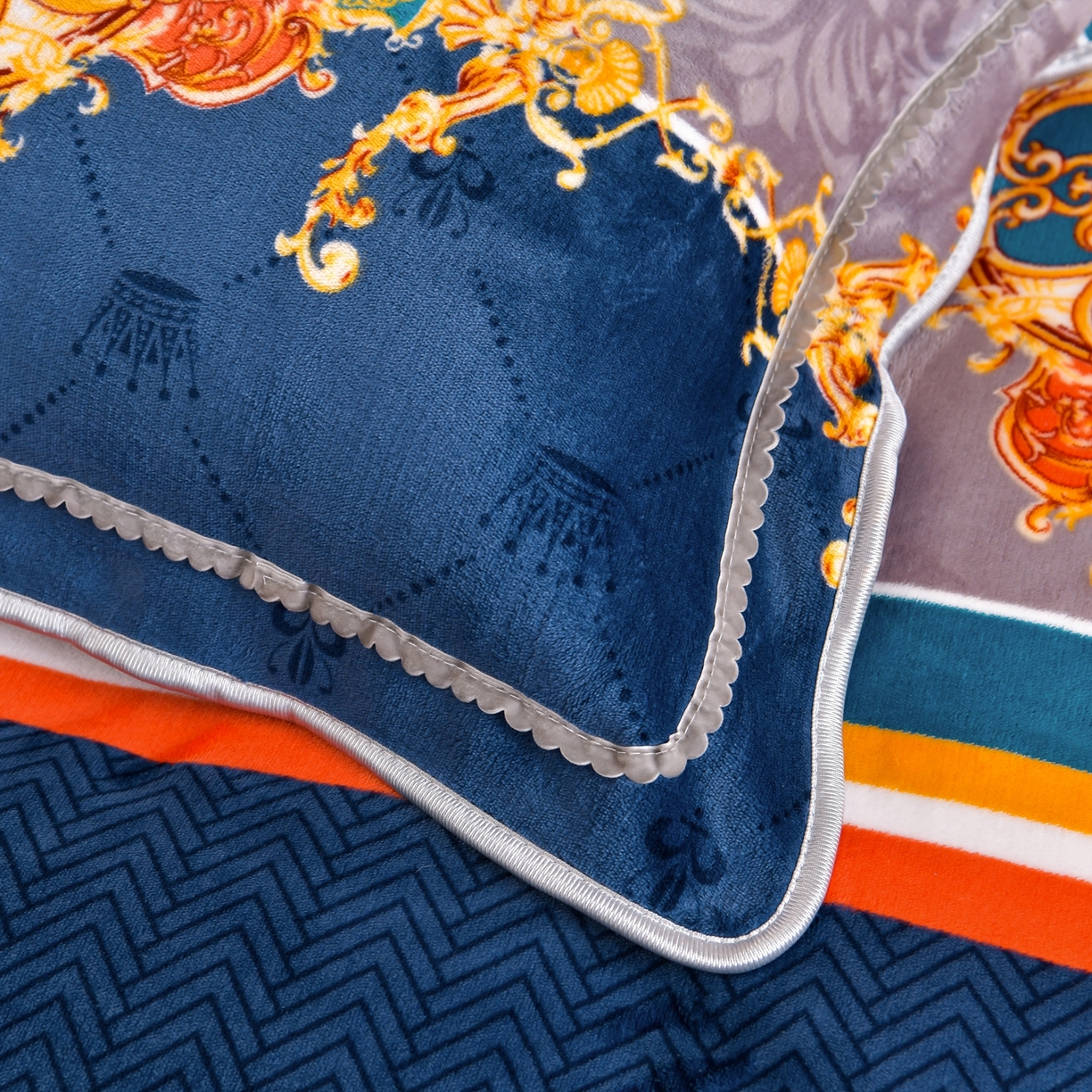 91家纺网 家纺一手货源 找家纺 梦宴 2025新款冬季牛奶绒加厚保暖床裙款法兰绒珊瑚绒四件套床上用品 乐享生活