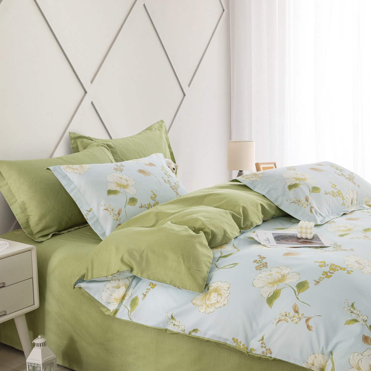 91家纺网 家纺一手货源 找家纺 鲁爱家纺供货 全棉斜纹印花四件套 南巷清风