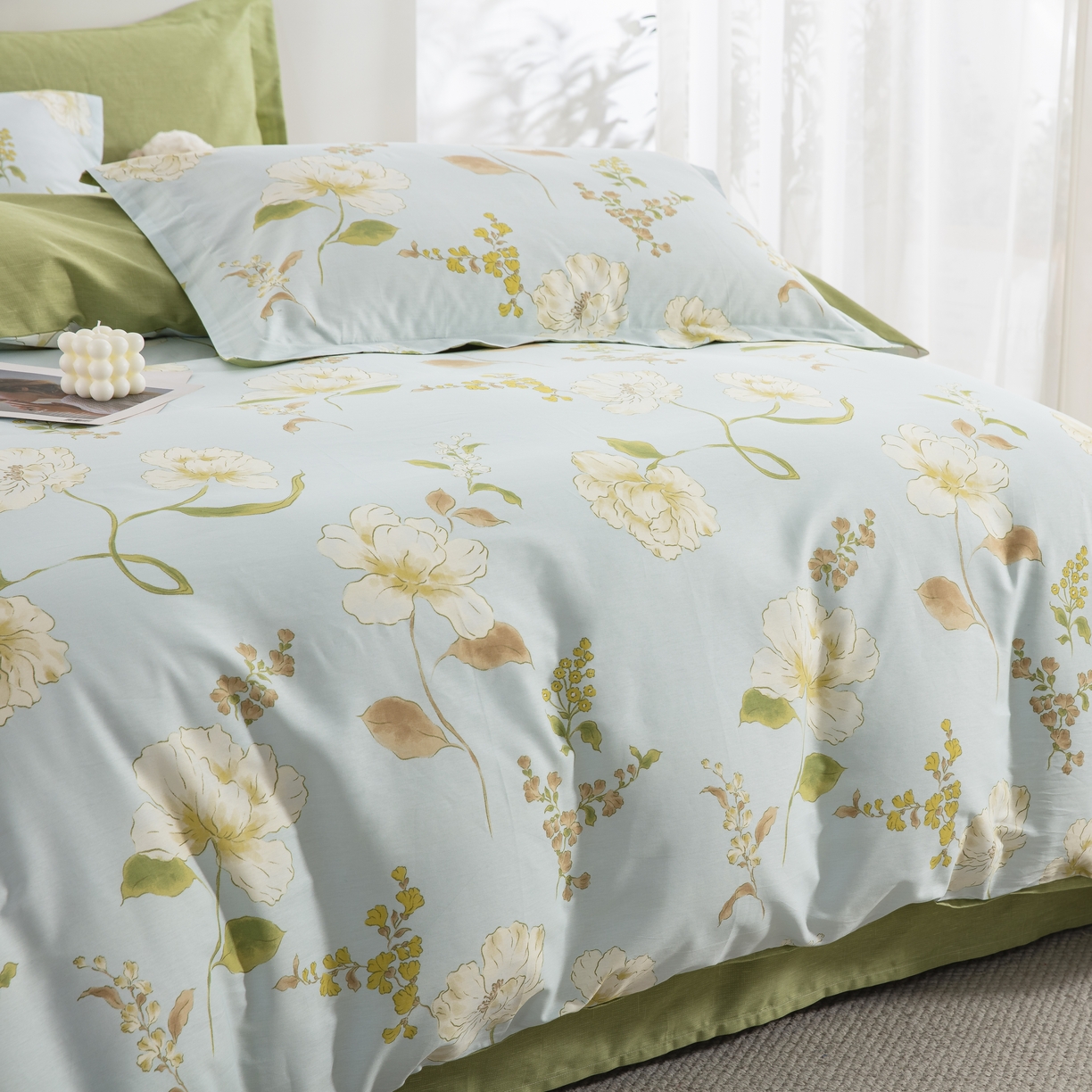 91家纺网 家纺一手货源 找家纺 鲁爱家纺供货 全棉斜纹印花四件套 南巷清风