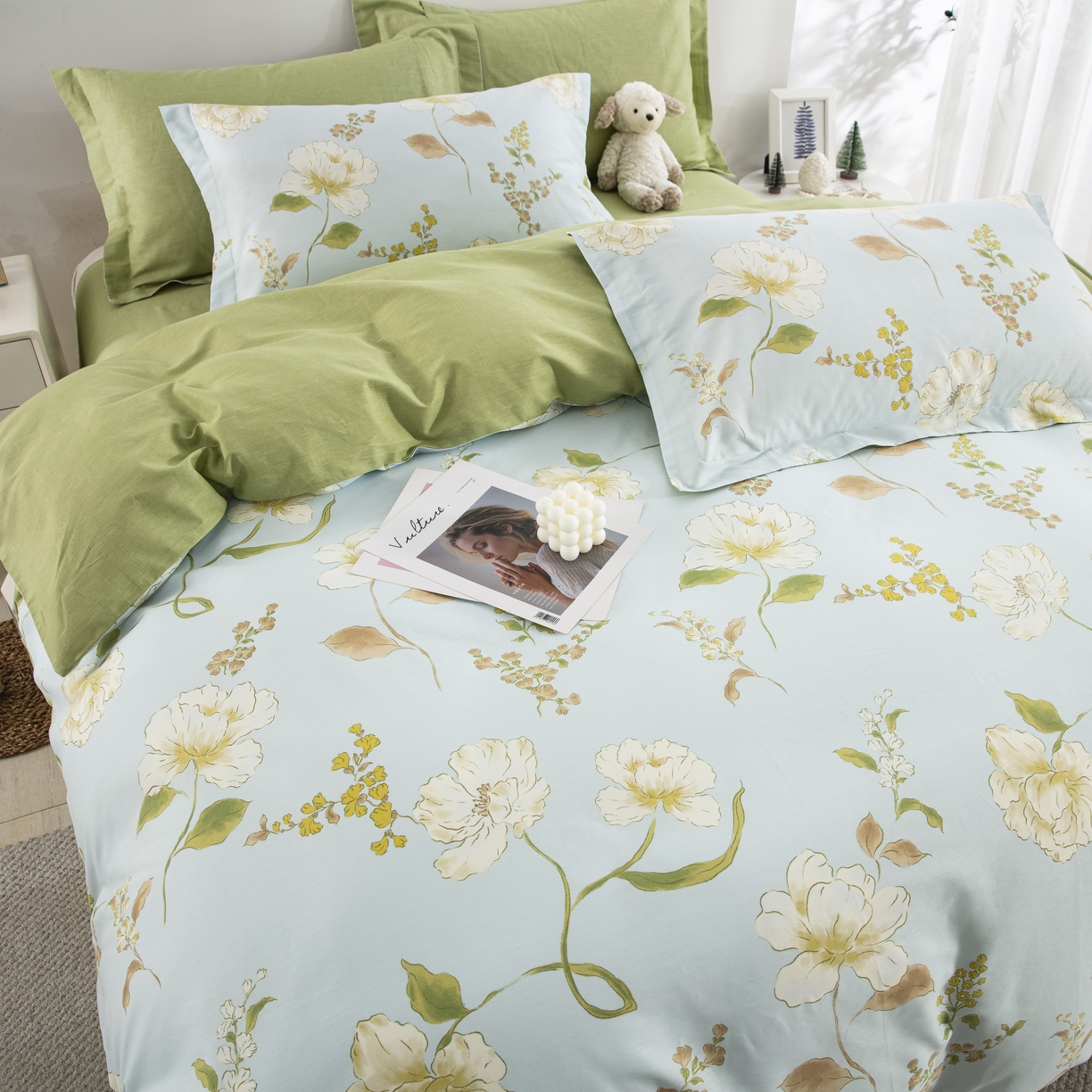 91家纺网 家纺一手货源 找家纺 鲁爱家纺供货 全棉斜纹印花四件套 南巷清风