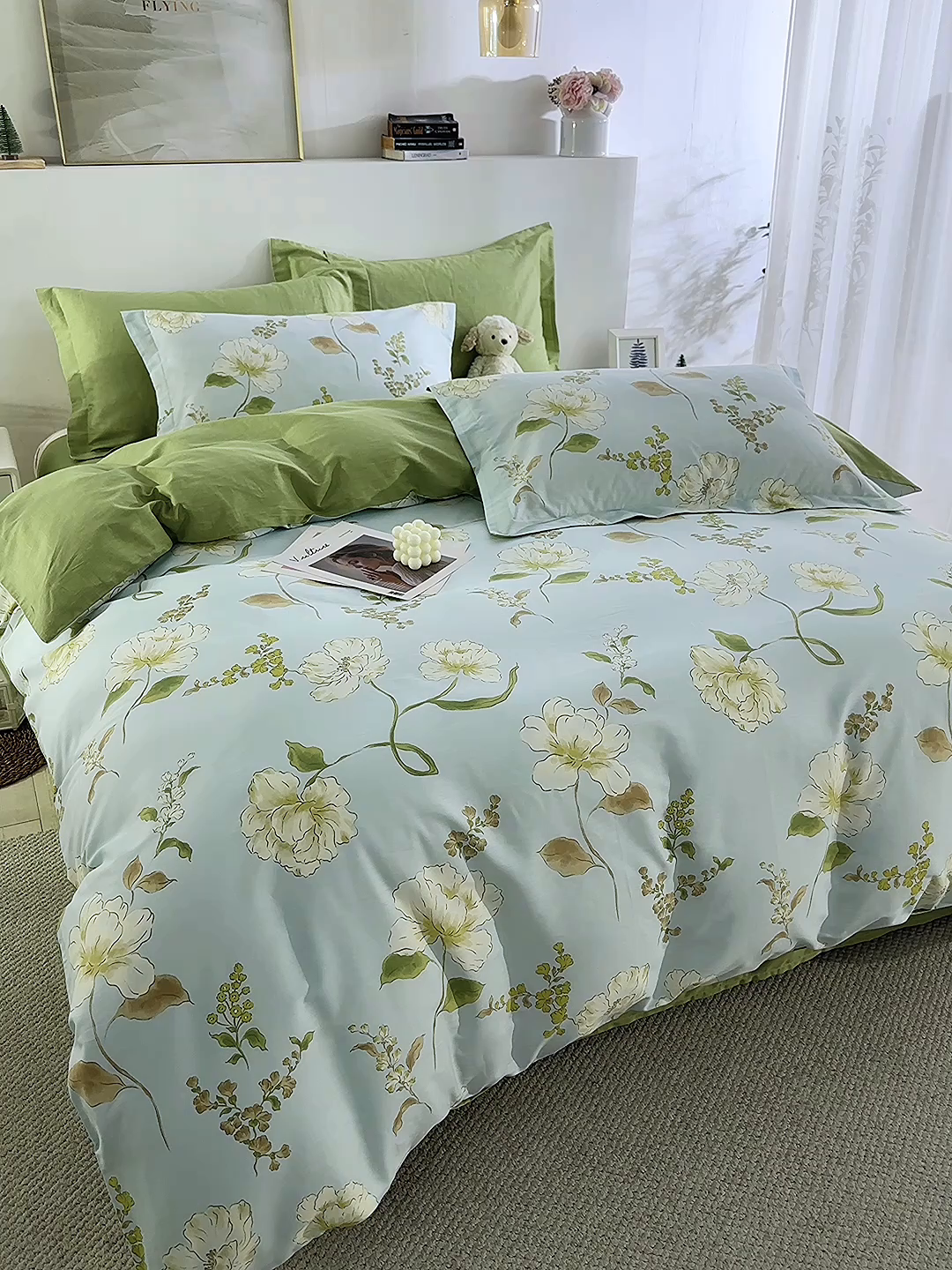 91家纺网 家纺一手货源 找家纺 鲁爱家纺供货 全棉斜纹印花四件套 南巷清风