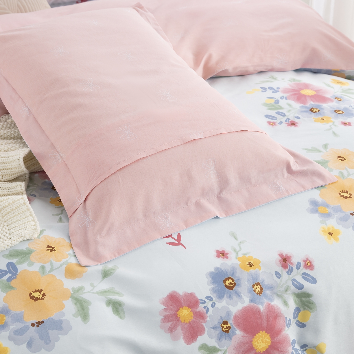 91家纺网 家纺一手货源 找家纺 鲁爱家纺供货 全棉斜纹印花四件套 夏日暖阳