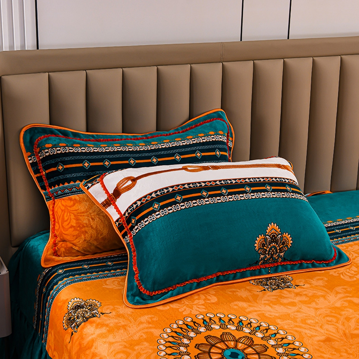 91家纺网 家纺一手货源 找家纺 梦宴 2025新款冬季牛奶绒加厚保暖床裙款法兰绒珊瑚绒四件套床上用品 魅力人生